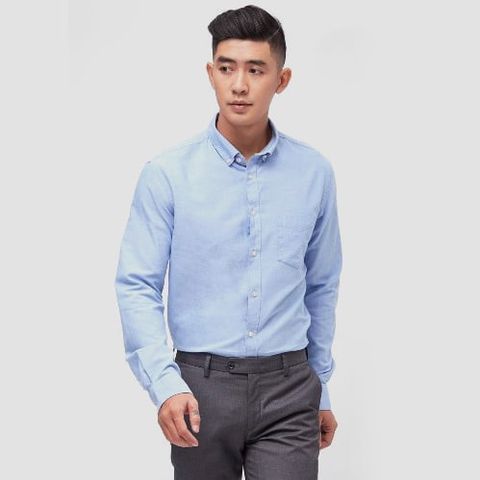 ÁO SƠ MI TAY DÀI NAM CAO CẤP NHẬP KHẨU CELIO LAOXFORDY LIGHT BLUE