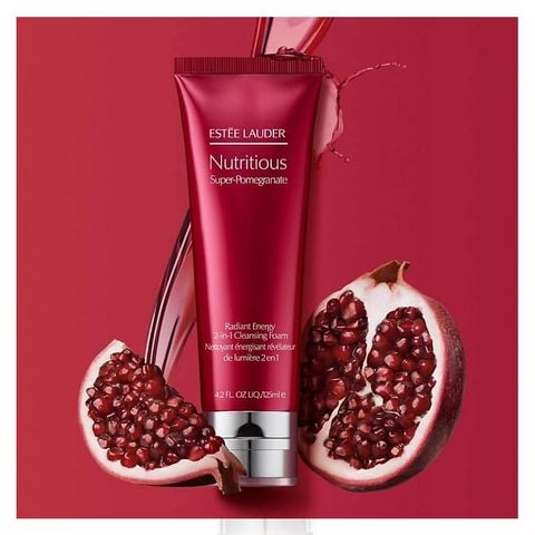 SỮA RỬA MẶT TINH CHẤT LỰU ĐỎ ESTEE LAUDER NUTRITIOUS SUPER-POMEGRANATE RADIANT ENERGY 2IN1 125ML