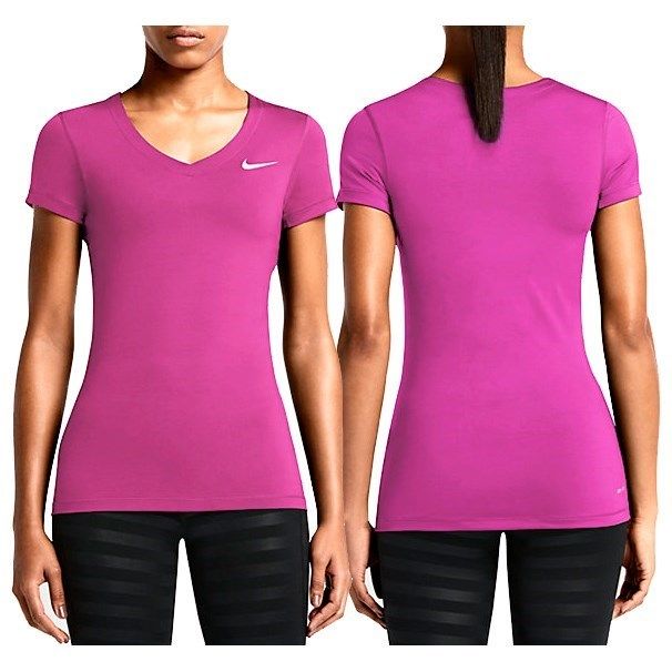 Áo thun thể thao nữ  Nike AS  PRO SS V-NECK 589396-612 (tím)