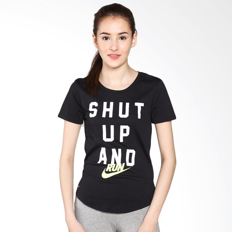 Áo thun thể thao nữ  Nike AS RUN P W SHUT UP TEE 717053-010 (Đen)