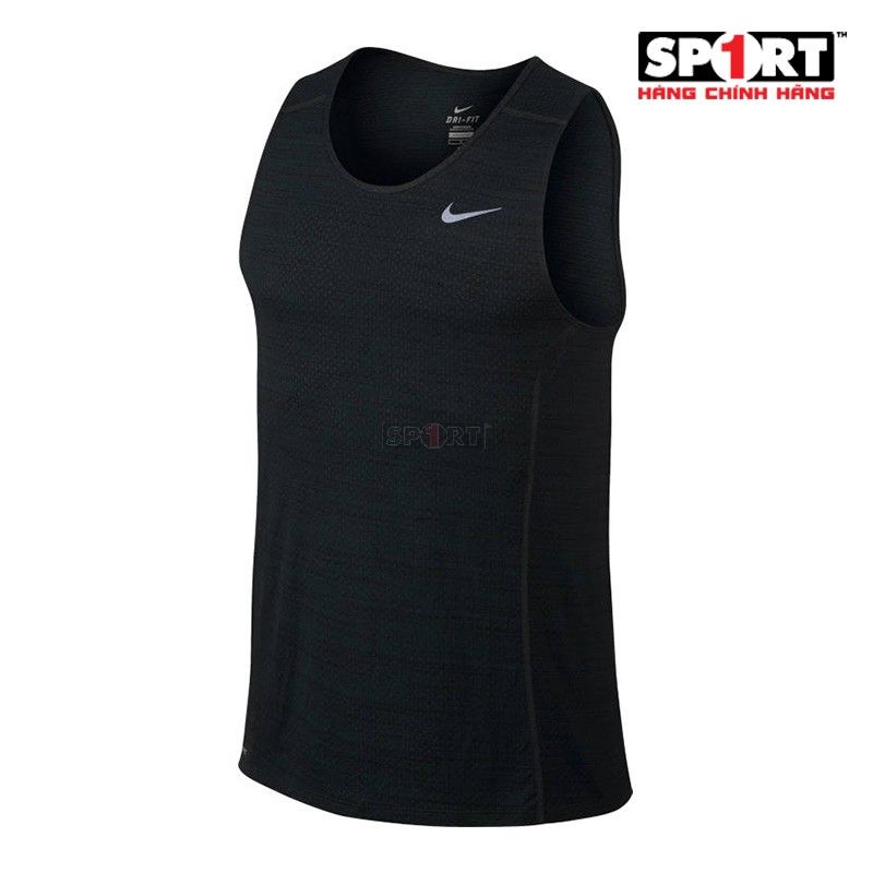 Áo thun thể thao nam Nike TANK TOP/SINGLET AS DRI-FIT COOL MILER SINGLET 718347-010 (Đen)