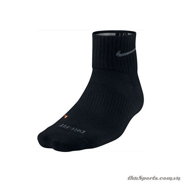 vớ thể thao Nike CREW SOCK  Dri-FIT Cotton Lightweight Quarter SX4909-001 (Đen)