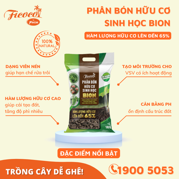 PHÂN BÓN HỮU CƠ SINH HỌC BION - 1KG