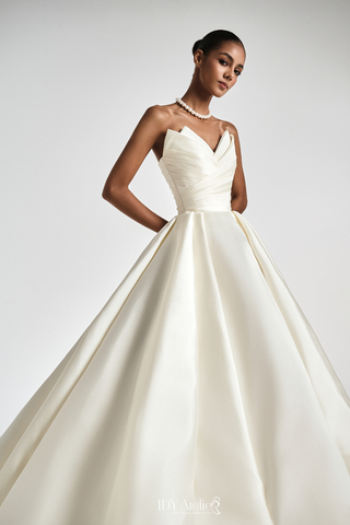 JOEY - VLTX-714 LUXURY IVORY BALLGOWN MIKADO WEDDING DRESS