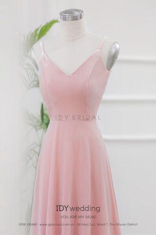 Váy phụ dâu hồng VPD71