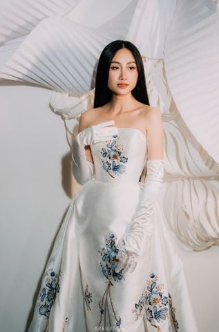 Váy cưới trễ vai đuôi cá 2 trong 1 kim tuyến lấp lánh (TD-R7) – M.O.T  Bridal – For Love, For Life