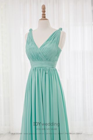 Váy phụ dâu xanh VPD66