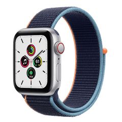 Apple Watch SE GPS + Cellular 40mm MYEG2VN/A Silver Aluminium Case with Deep Navy Sport Loop