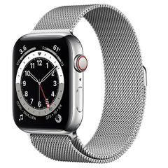 Apple Watch Series 6 GPS + Cellular 44mm M09E3VN/A Silver Stainless Steel Case with Silver Milanese Loop