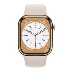 Apple Watch Series 8 GPS + Cellular 41mm viền Thép dây cao su Gold VN/A