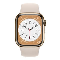 Apple Watch Series 8 GPS + Cellular 45mm viền Thép dây cao su Gold VN/A