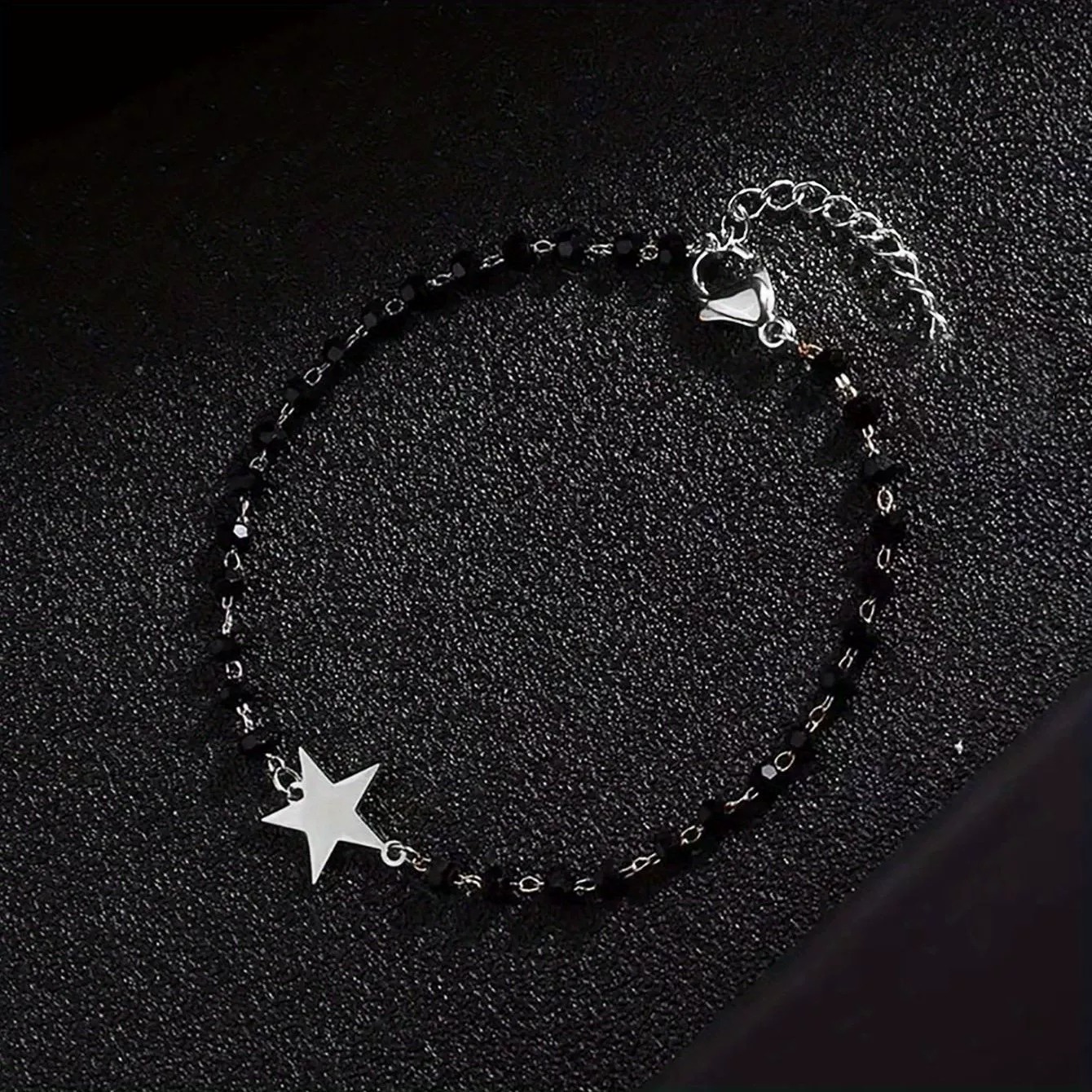 Vòng tay nối đá obsidian D19