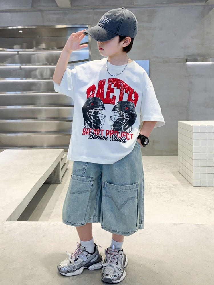 Set bộ ngắn Áo phông + quần short denim B17
