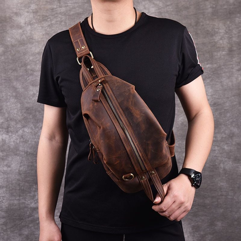 Túi đeo chéo da thật năng động- 429496