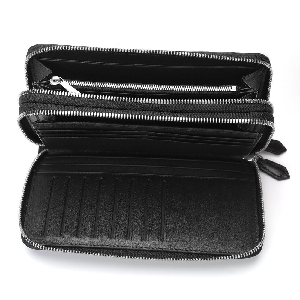 Ví cầm tay da bụng Cá Sấu hai khóa sang trọng - 3110338