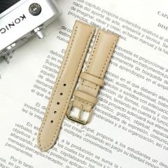 Dây đồng hồ da bò siêu bền size 18 - màu kem
