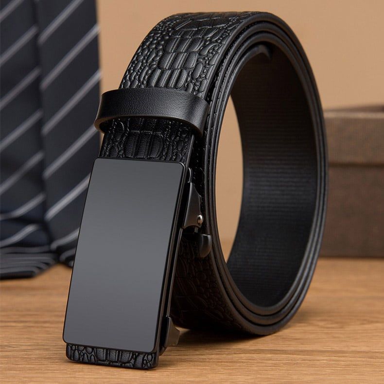 Thắt lưng da bò vân cá sấu khóa tự động - 1274131