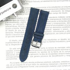 Dây đồng hồ size 20 da bò cao cấp - Xanh dương