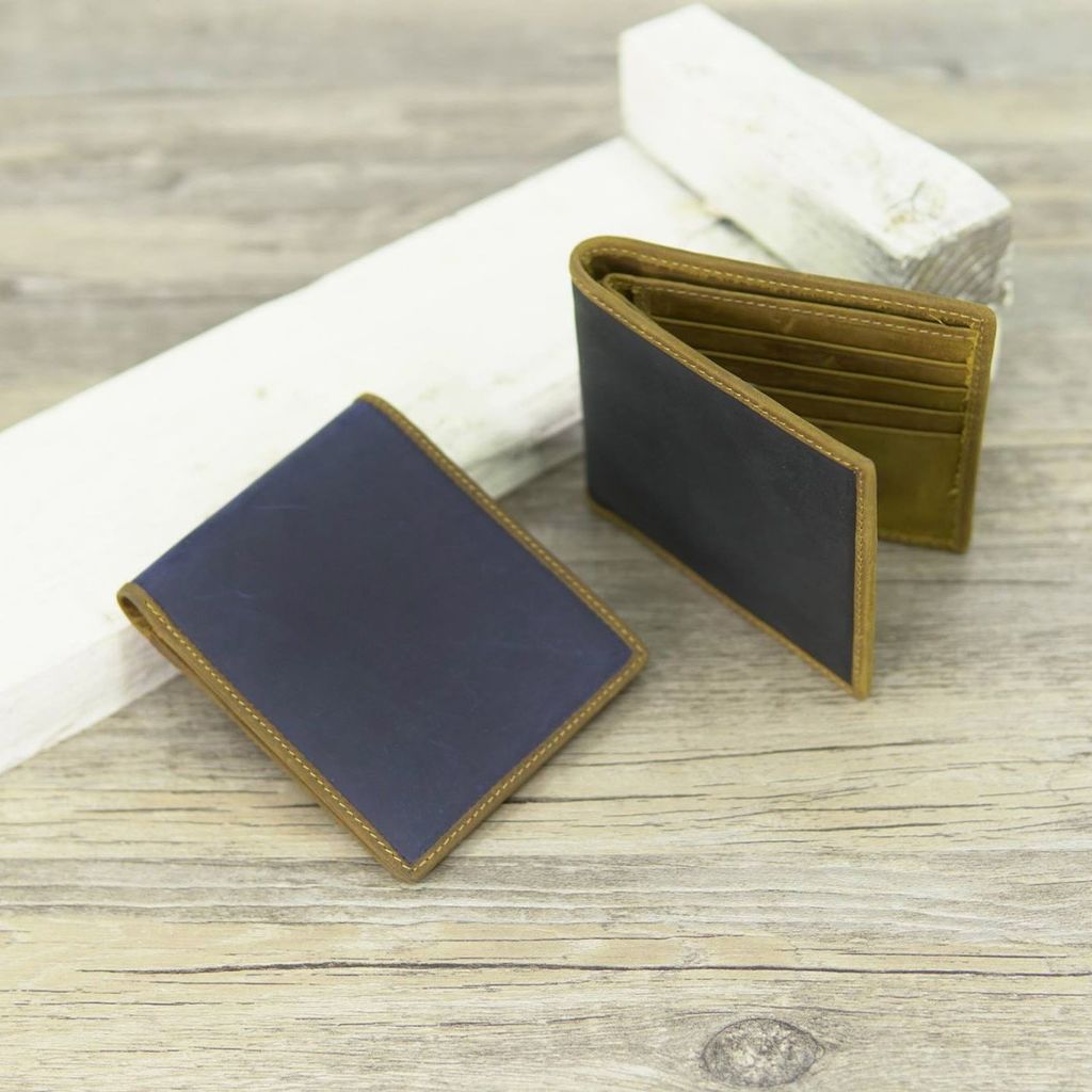 Ví ngắn da bò sáp bo viền - thiết kế tinh tế - 332773