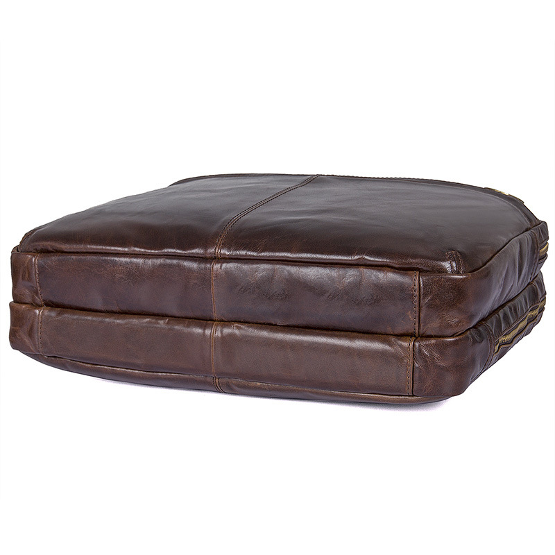 Cặp nam công sở đựng Laptop da thật 2 khóa kéo - 690389