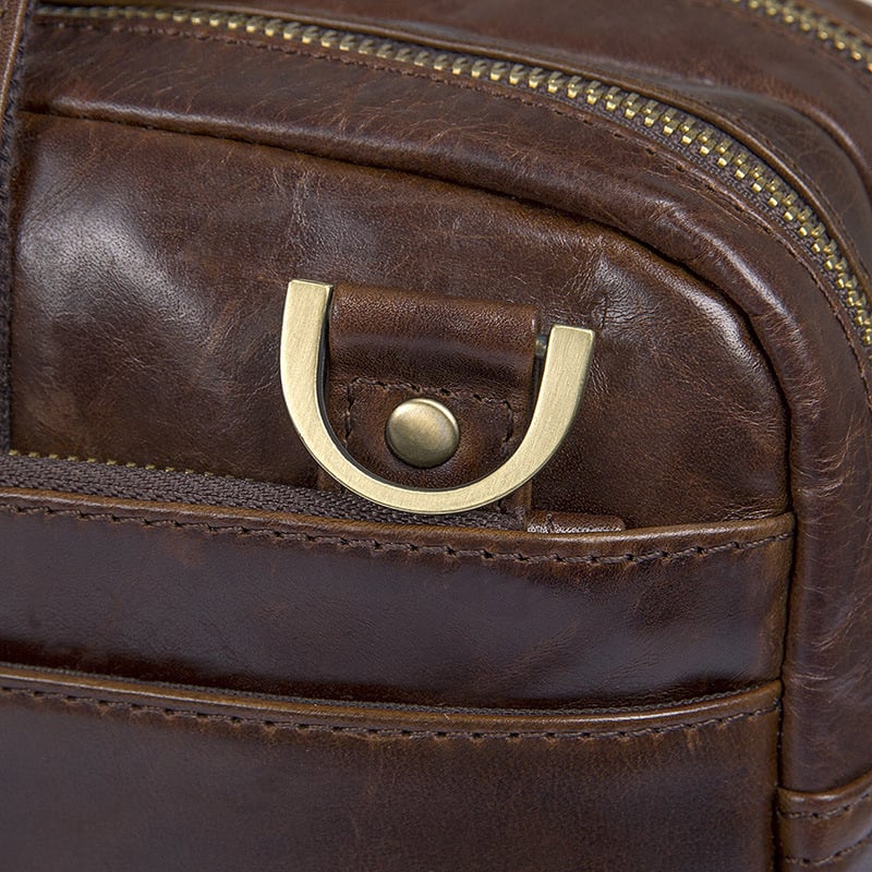 Cặp nam công sở đựng Laptop da thật 2 khóa kéo - 690389