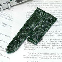 Dây đồng hồ size 24 da thật - Xanh lá