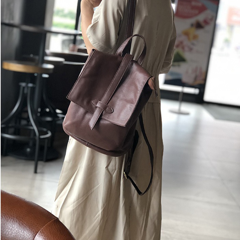 Balo da bò thật của nữ cỡ trung, thời trang, tiện lợi - 3943851