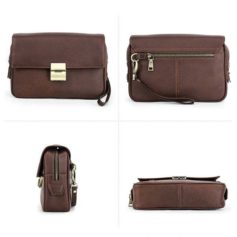 Clutch cầm tay da bò khóa số lịch lãm - 3613181