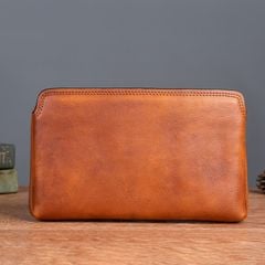 Clutch cầm tay da bò kiểu dáng đơn giản, cổ điển - 4309507
