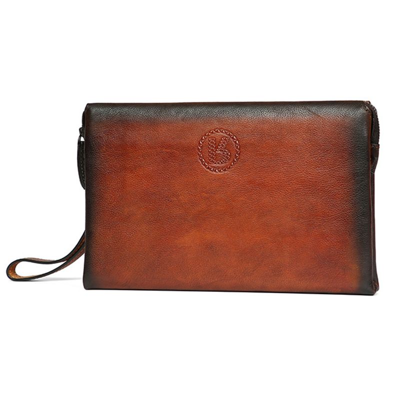 Clutch cầm tay da bò phong cách Retro - 3477592