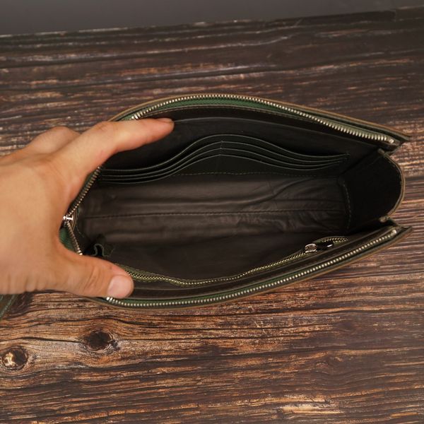 Clutch cầm tay đa năng đáy lớn - Xanh rêu -	 SP002443