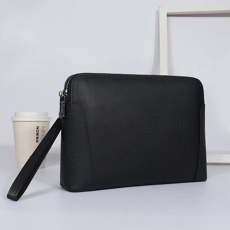 Clutch cầm tay nam da bò hai khóa kéo - 4852678