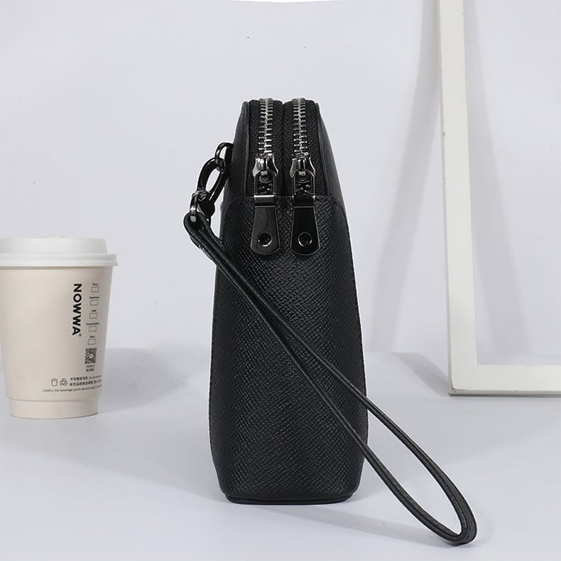 Clutch cầm tay nam da bò hai khóa kéo - 4852678