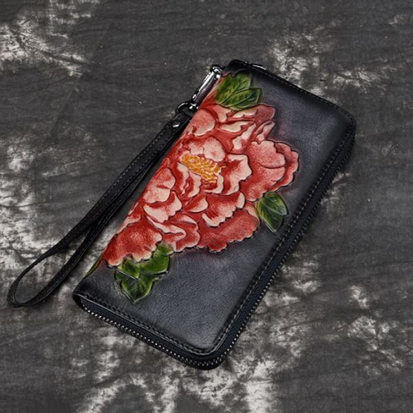 Ví nữ Retro da thật họa tiết đẹp - 684502