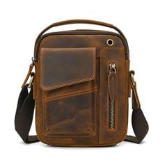 Túi đeo chéo da sáp nam đơn giản, bền đẹp - 4683105
