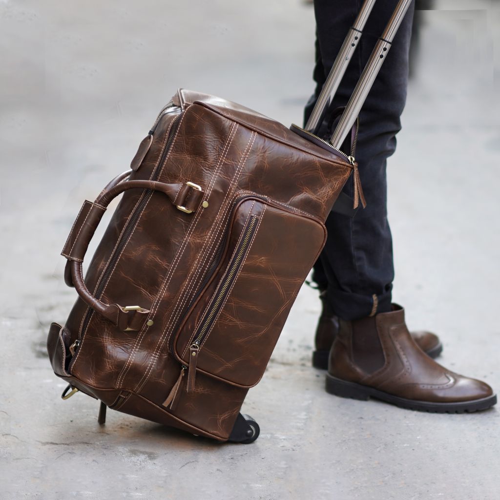 Túi du lịch da thật có bánh xe đẩy - 1401881