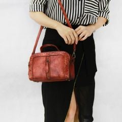 Túi nữ da thật họa tiết nổi giá tốt - 550295
