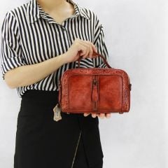 Túi nữ da thật họa tiết nổi giá tốt - 550295