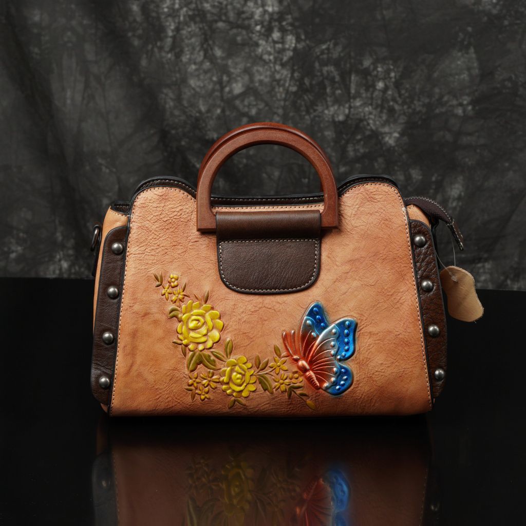 Túi xách nữ da Retro họa tiết nổi - 1346733