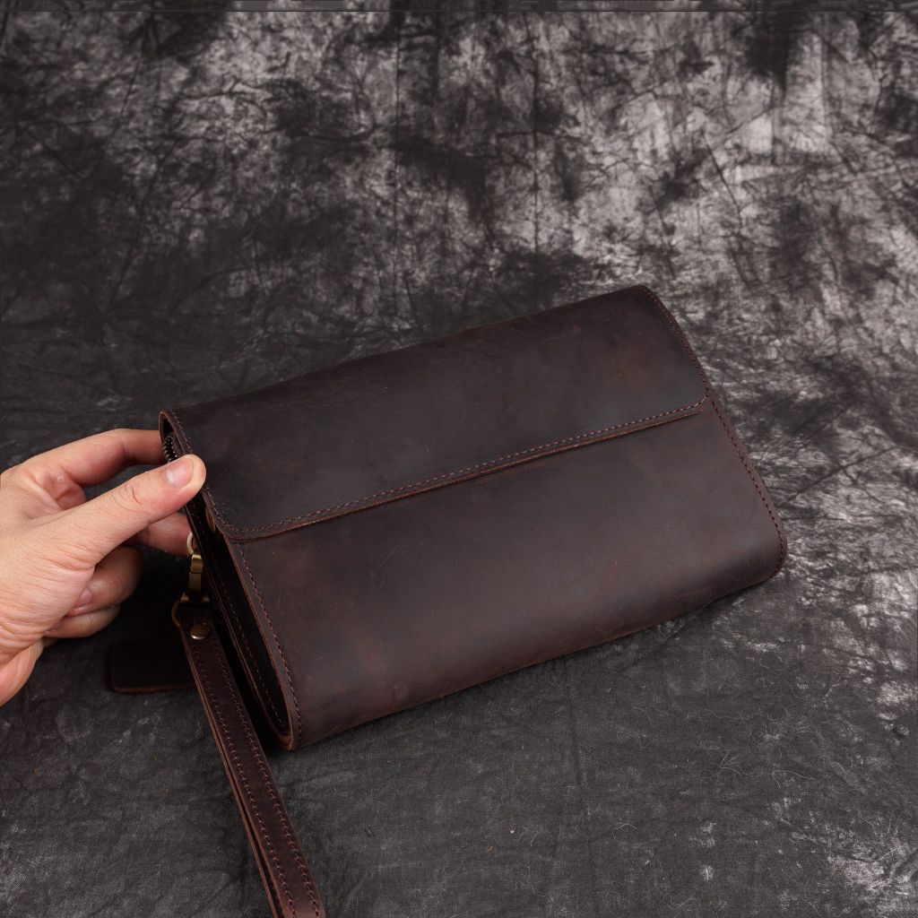 Clutch nam da bò sáp sang trọng thời trang - 841132