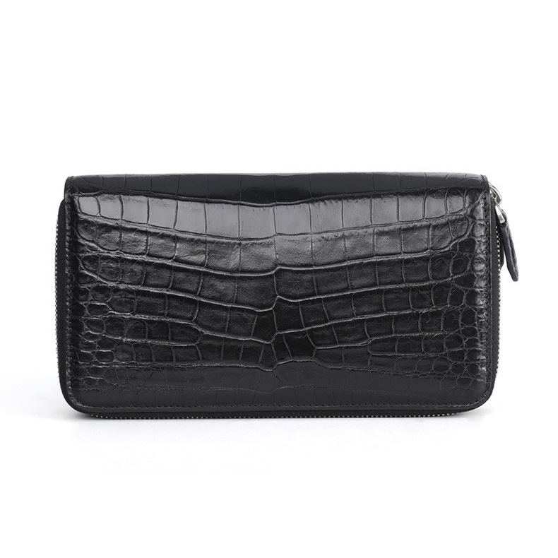 Ví cầm tay da bụng Cá Sấu hai khóa sang trọng - 3110338