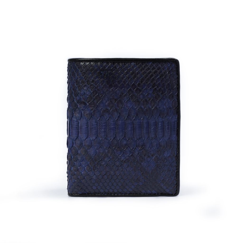 Ví gấp da Trăn dáng đứng - Navy