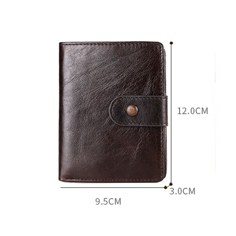 Ví gấp khóa kéo da bò thật đa năng - 4514105