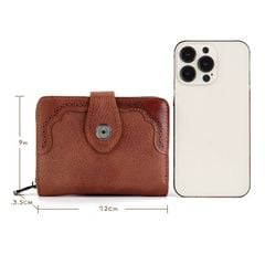 Ví ngắn gấp nữ da thuộc thảo mộc cao cấp - 1657665