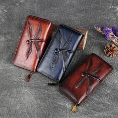 Ví nữ cầm tay một khóa da bò họa tiết độc đáo - 4516875