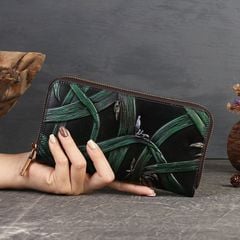 Ví nữ cầm tay một khóa kéo da bò - 4516882