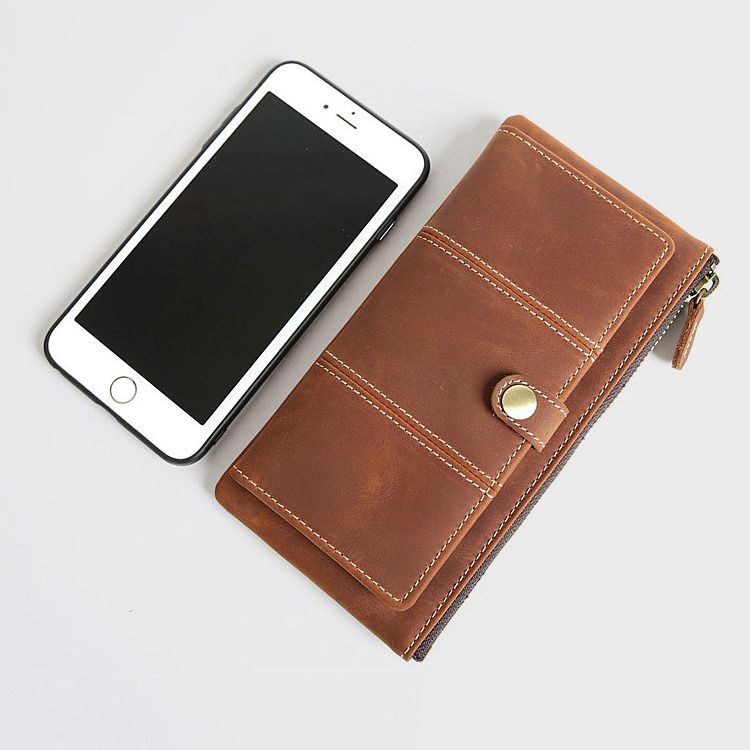 Ví cầm tay cúc bấm da thật - 885167