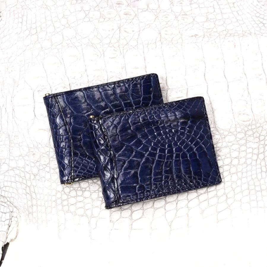 Ví kẹp tiền da Cá Sấu bền đẹp thời trang cá tính - Navy
