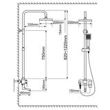  Bộ sen cây tắm đứng nóng lạnh, cảm biến nhiệt độ, màn hình LED Eurolife EL-SC904 (Trắng bạc) ( EL-S907 ) 