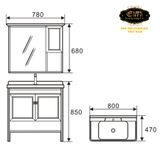  Bộ tủ Lavabo Nhựa - Carbon chịu nước Eurolife BLV-NC03 (Trắng xám) 